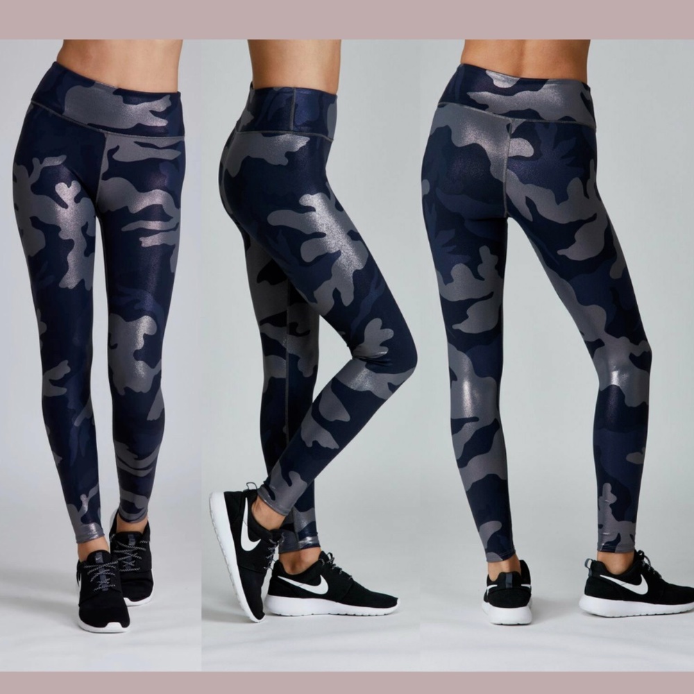 NWT Noli‎ Yoga [ Medium ] Guerra Camo Leggings in Bronze Blue/Grey